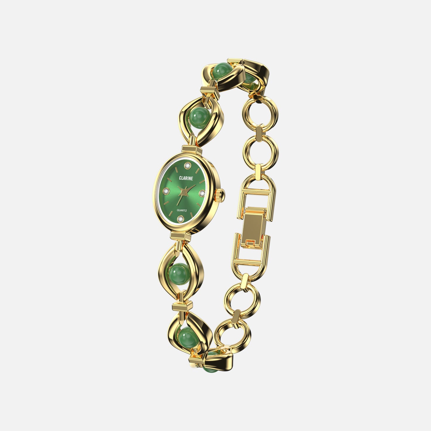 Premium 14k Gold Edelstahl / Grün