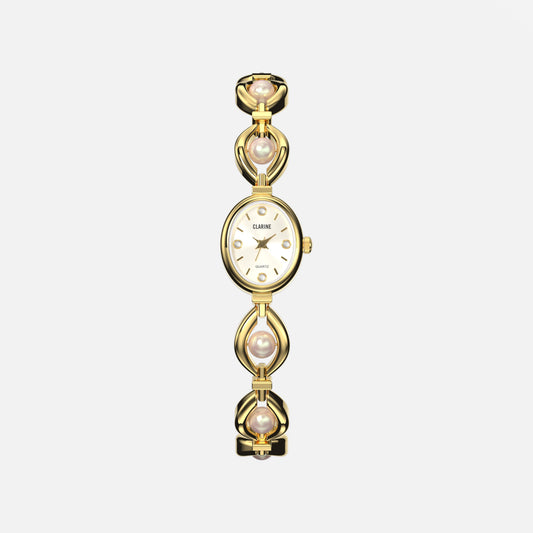 PERLE DE MAINS – Premium 14k Gold Edelstahl / Weiß